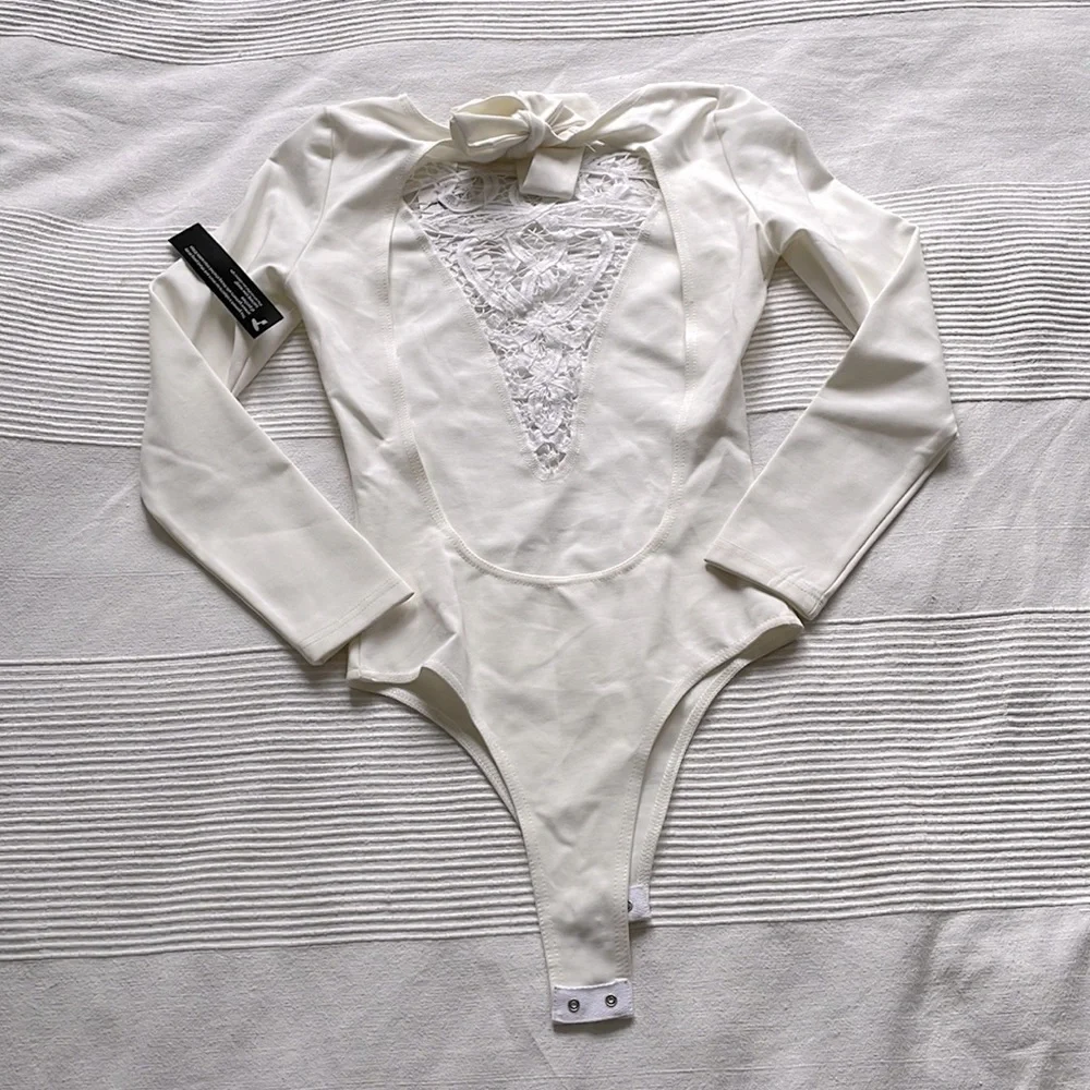 WYLDR Ivory Sacred Bodysuit With Lace XS - Picture 3 of 7